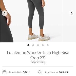 lululemon athletica Dark Gray High-Rise Cropped Pants